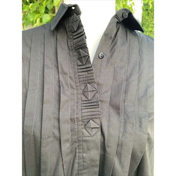 Zara Womens Solid Black Short Sleeve Button Down Top Dress Shirt Small - Picture 2 of 6